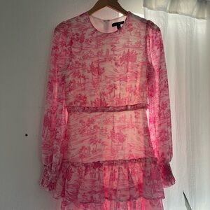 Aqua Pink and White Patterned Dress